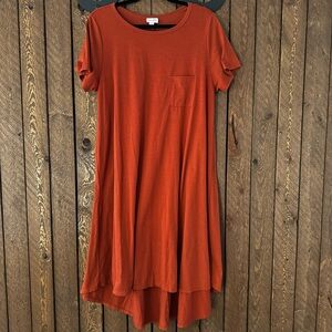Beautiful Burnt orange LuaRoe Carlee dress, size XL